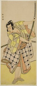 Der Schauspieler Ichikawa Yaozo II als Sakura-maru im Stück Sugawara Denju Tenarai Kagami, aufgeführt im Ichimura-Theater im siebten Monat, 1776 von Katsukawa Shunsho