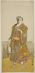 Der Schauspieler Ichimura Uzaemon IX als der Töpfer Tsuchihei im Stück Higashiyama Momiji no Kadode, aufgeführt im Ichimura Theater im neunten Monat, 1778