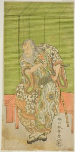 Der Schauspieler Nakamura Nakazo I als Hige no Ikyu im Stück Sakai-cho Soga Nendaiki, aufgeführt im Nakamura-Theater im dritten Monat, 1771 von Katsukawa Shunsho