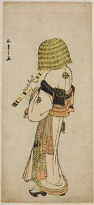 Der Schauspieler Nakamura Nakazo I als Kakogawa Honzo in Komuso-Kleidung im Stück Kanadehon Chushingura, aufgeführt im Ichimura-Theater im siebten Monat, 1783