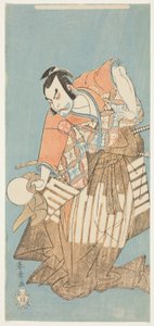 Der Schauspieler Nakamura Nakazo I als Osada no Taro im Stück "Ima o Sakari Suehiro Genji (Der Genji-Clan jetzt auf seinem Höhepunkt)"