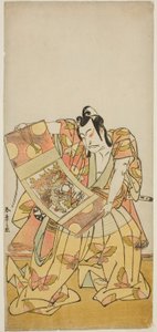 Der Schauspieler Nakamura Nakazo I als Soga no Goro Tokimune im Stück Kazoe Uta Ta Ue Soga, aufgeführt im Nakamura Theater im ersten Monat, 1776