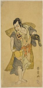 Der Schauspieler Nakamura Utaemon I als Kudo Suketsune verkleidet als Bettler im Stück Soga Moyo Aigo no Wakamatsu, aufgeführt im Nakamura-Theater im ersten Monat, 1769