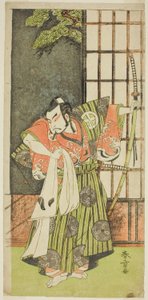 Der Schauspieler Otani Hiroji III als Kawazu no Saburo im Stück Myoto-giku Izu no Kisewata, aufgeführt im Ichimura Theater im elften Monat, 1770