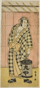Der Schauspieler Otani Hiroji III als Maruya Gorohachi im Stück Kotobuki Banzei Soga, aufgeführt im Ichimura-Theater im fünften Monat, 1783