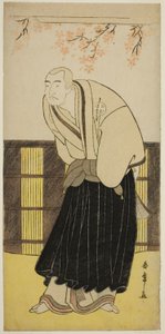 Der Schauspieler Otani Hiroji III als Mönch Izayoibo im Stück Keisei Katabira ga Tsuji, aufgeführt im Ichimura Theater im siebten Monat, 1783