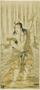 Der Schauspieler Sawamura Sojuro III als Kongara Doji im Stück Kitekaeru Nishiki no Wakayaka, aufgeführt im Nakamura-Theater im elften Monat, 1780