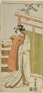 Der Schauspieler Segawa Kikunojo II als Yuki Onna (die Schneefrau) in einem Tanzintermezzo in Szene zwei des Joruri "Rouge der Kurtisane auf einem schneeweißen Gesicht (Oyama Beni Yuki no Sugao)" aus dem Stück "Baumwollwatte von Izu schützt die ehelichen C