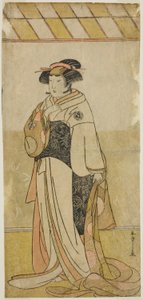 Der Schauspieler Yamashita Kinsaku II als Lady Manko (Manko Gozen) im Stück Hatsumombi Kuruwa Soga, aufgeführt im Nakamura Theater im ersten Monat, 1780
