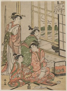 Kurtisanen in Muße aus der Serie Die sechs unsterblichen Dichter von Katsukawa Shunzan