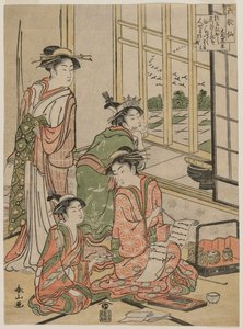 Kurtisanen in der Freizeit aus der Serie Die sechs unsterblichen Dichter, ca. Anfang der 1780er Jahre von Katsukawa Shunzan