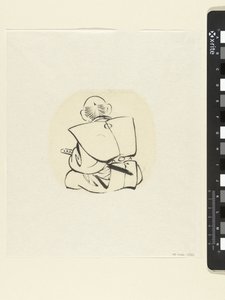 Sitzender Mann, von hinten gesehen von attributed to Katsushika Hokusai
