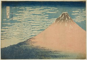 Eine milde Brise an einem schönen Tag (Gaifu kaisei), aus der Serie "Sechsunddreißig Ansichten des Berges Fuji (Fugaku sanjurokkei)" von Katsushika Hokusai