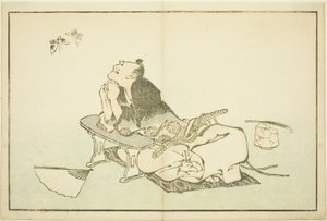 Ein Philosoph beobachtet ein Paar Schmetterlinge, aus Das Bilderbuch der realistischen Malereien von Hokusai (Hokusai shashin gafu) von Katsushika Hokusai