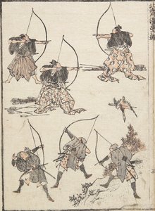 Bogenschützen, 1817 von Katsushika Hokusai