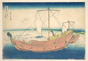 Auf See vor Kazusa (Kazusa no kairo), aus der Serie Sechsunddreißig Ansichten des Berges Fuji (Fugaku sanjūrokkei) von Katsushika Hokusai