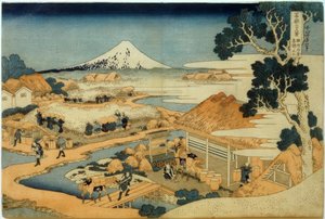 Berg Fuji, gesehen von der Teeplantage in Katakura, Provinz Suruga