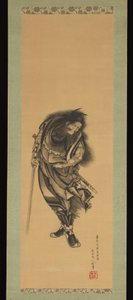 Schwarzer Shōki, der Dämonenbezwinger von Katsushika Hokusai