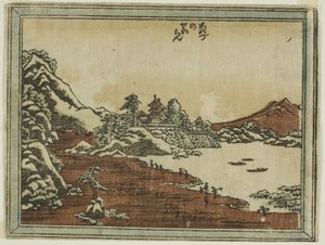 Klärendes Wetter in Awazu (Awazu no seiran), aus der Serie Acht Ansichten von Omi im Ätzstil (Doban Omi hakkei) von Katsushika Hokusai