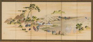 Landschaftsszenen und Berg Fuji, eines von einem Paar, Edo-Zeit, ca. 1830-1832 von Katsushika Hokusai