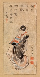 Kurtisane macht eine Parade von Katsushika Hokusai