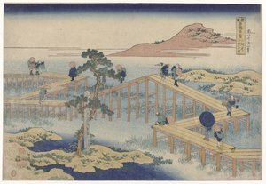 Die Zickzack-Brücke in der Provinz Mikawa von Katsushika Hokusai