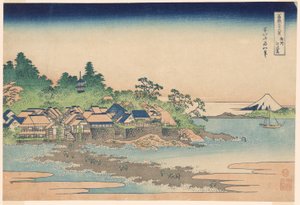 Insel Enoshima in der Provinz Sagami, aus der Serie "Sechsunddreißig Ansichten des Berges Fuji"