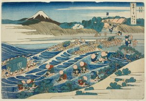 Fuji von Kanaya am Tokaido, aus der Serie "Sechsunddreißig Ansichten des Berges Fuji"