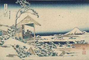 Fuji von Koishikawa an einem verschneiten Morgen