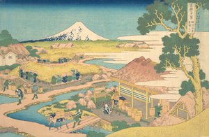 Fuji von den Katakura-Teefeldern in Suruga, aus der Serie, ca. 1830-32 von Katsushika Hokusai