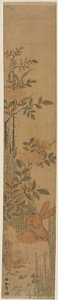 Hasen und Rosen von Katsushika Hokusai