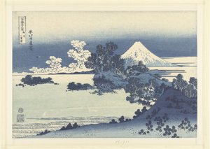 Der Strand von Shichiri-ga-hama in der Provinz Sagami (36 Ansichten des Berges Fuji)