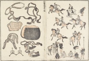 Reiter und Geschirr, 1817 von Katsushika Hokusai