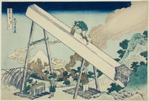In den Bergen der Provinz Totomi (Totomi sanchu), aus der Serie "Sechsunddreißig Ansichten des Berges Fuji (Fugaku sanjurokkei)"