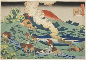 Kakinomoto Hitomaro aus der Serie "Hundert Gedichte erklärt von der Amme"
