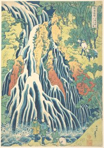 Kirifuri-Wasserfall am Kurokami-Berg in Shimotsuke, aus der Serie Eine Tour zu Wasserfällen in verschiedenen Provinzen