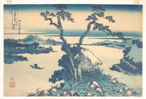 Der Suwa-See in der Provinz Shinano, aus der Serie Sechsunddreißig Ansichten des Berges Fuji von Katsushika Hokusai