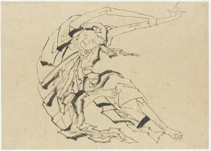 Langarmiger Mann, Edo-Zeit von Katsushika Hokusai