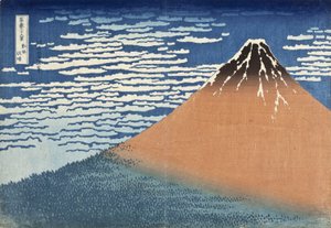 Der Berg Fuji bei klarem Wetter (auch bekannt als Roter Fuji), ca. 1830 von Katsushika Hokusai