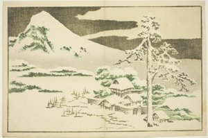 Der Berg Fuji im Winter, aus dem Bilderbuch der realistischen Gemälde von Hokusai (Hokusai shashin gafu)