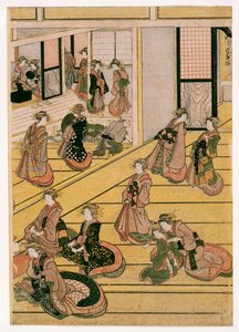 Neujahrstage im Teehaus Ogi-ya von Katsushika Hokusai