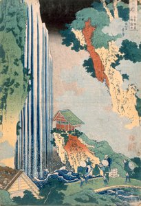 Ona-Wasserfall auf der Kisokaido, 1827 (Farbholzschnitt) von Katsushika Hokusai