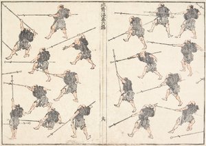 Übung mit dem Langschwert von Katsushika Hokusai