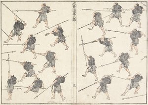 Übung mit dem Langschwert, 1817 von Katsushika Hokusai
