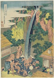 Roben-Fälle bei Oyama in der Provinz Sagami, ca. 1833 (Farbholzschnitt) von Katsushika Hokusai