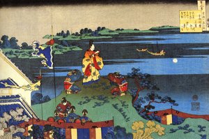 Serie von hundert Gedichten von hundert Dichtern: Abe no Nakamaro, Japan von Katsushika Hokusai