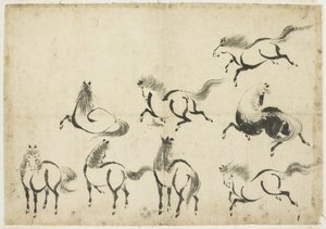 Studien von Pferden, ca. 1815-1849 von Katsushika Hokusai