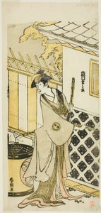 Der Schauspieler Segawa Kikunojo III als Frau einer Samurai-Familie von Katsushika Hokusai