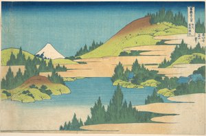 Der See bei Hakone in der Provinz Sagami, aus der Serie Sechsunddreißig Ansichten des Berges Fuji von Katsushika Hokusai