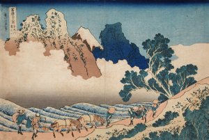 Die Rückseite des Fuji vom Minobu-Fluss, ca. 1830